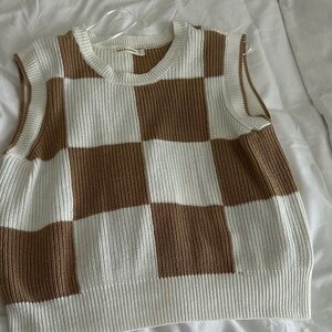 Women's Checkered Sweater Vest